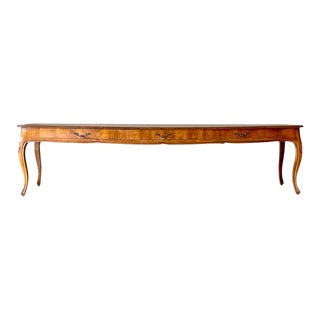 Monumental Italian Olive Burlwood Console Table 1940/50s For Sale