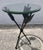 Vintage Mid Century Black Iron & Glass Arrow Side/End Accent Table For Sale - Image 4 of 7