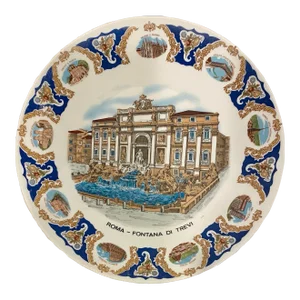 1960s Vintage Richard Ginori Trevi Fountain Decorative Plate