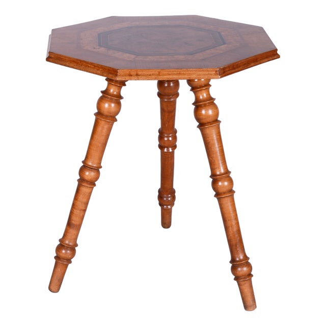 Biedermeier Coffee Table in Cherry and Walnut, 1870s For Sale