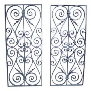 Antique Hand-Forged Door Grilles, 1890s, Set of 2 For Sale
