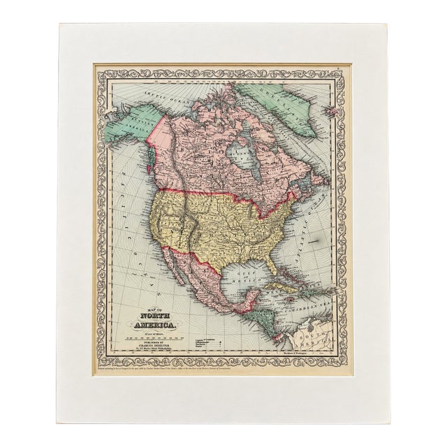 North America Map by Charles DeSilver, 1858 For Sale
