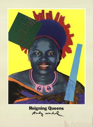 1986 Andy Warhol 'Queen Ntombi Twala of Swaziland' Pop Art Yellow,Multicolor Denmark Offset Lithograph