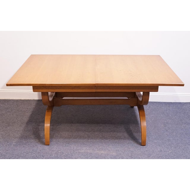 Rustic Unique Furniture Solid Oak Southwestern Mediterranean 66" Trestle Dining Table 5551 – American Fiesta Finish For Sale - Image 3 of 8