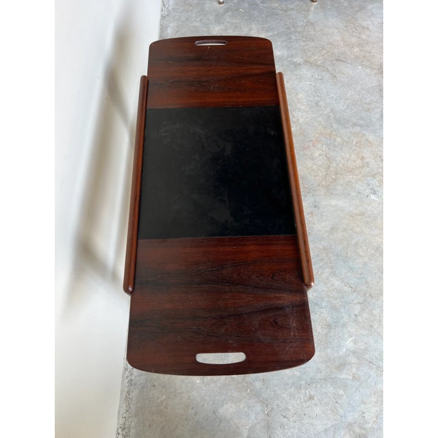 Swedish Teak Sliding Top Bar Cart or Tea Trolley by Yngve Ekström for Kallemo/ Sold For Sale - Image 4 of 12