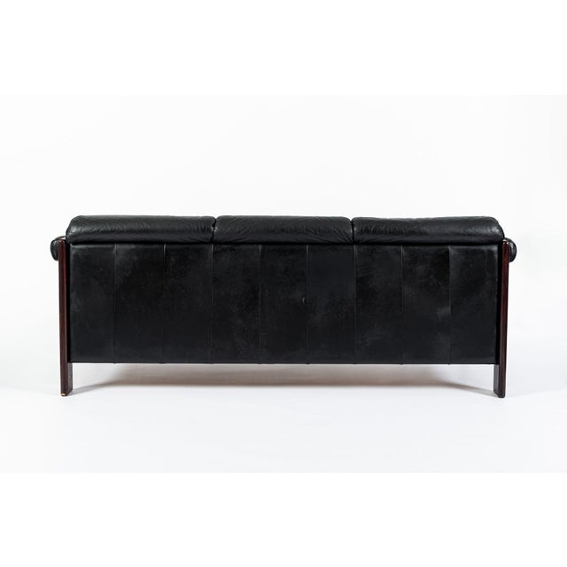 1970s Mid Century Danish Black Leather Sofa in Style of Arne Norell For Sale - Image 5 of 14