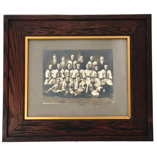 Original Early 1900s Woburn Massachusetts High School Baseball Team Photograph in Nice Oak Frame For Sale - Image 13 of 13