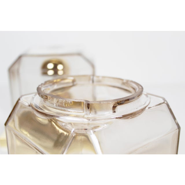 Metal Vintage Glass and Brass Wall Lamps from Glashütte Limburg, 1970s, Set of 2 For Sale - Image 7 of 9