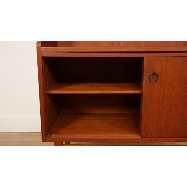 Brown Vintage Highboard Shelf in Teak attributed to Johannes Sorth, 1965 For Sale - Image 8 of 13