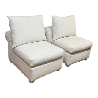 Kreiss Furniture Giverny Armless Lounge Chairs, Pair For Sale