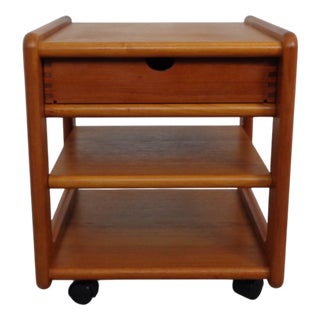 Small Rollable Teak Chest of Drawers from Dyrlund, Denmark, 1970s For Sale
