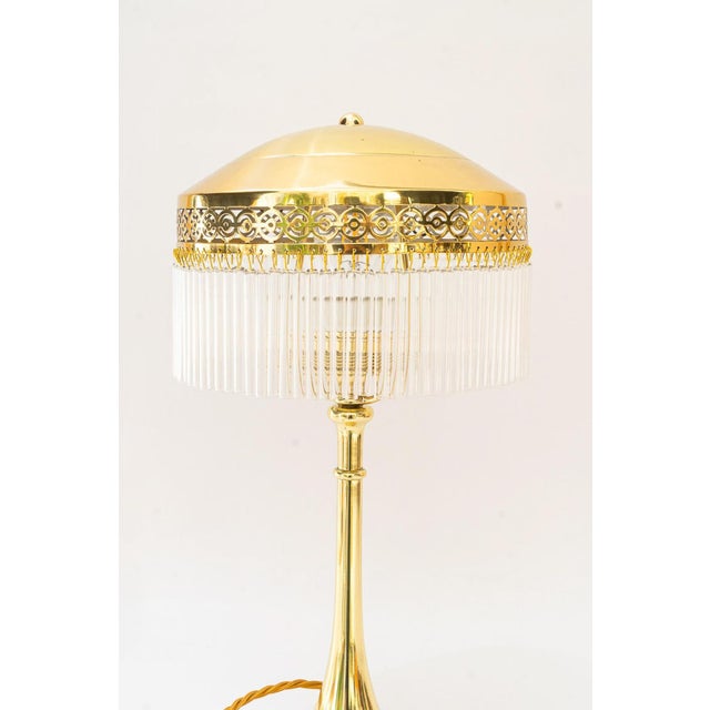 Art Deco Table Lamp with Glass Sticks, Vienna, 1920s For Sale - Image 4 of 15
