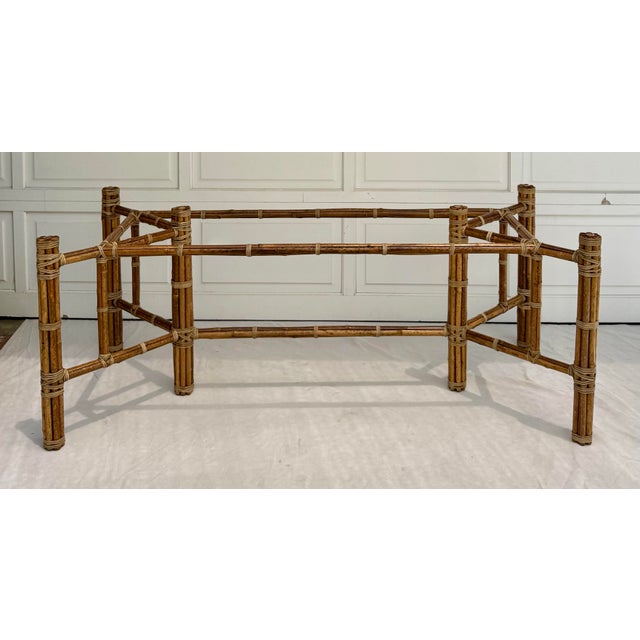 Vintage Bundled Bamboo and Lacquered Parquetry Dining Table Atrributed to McGuire For Sale - Image 12 of 12