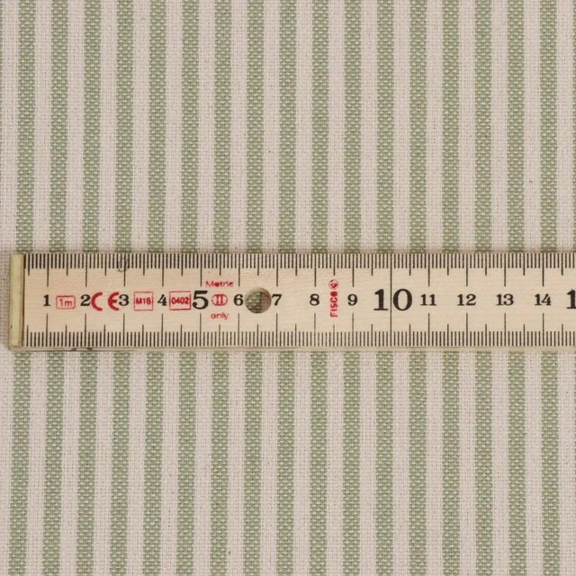 Cottage Stripe Apple Fabric - Sample For Sale - Image 4 of 6