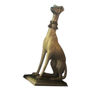 Mid 20th Century Porcelain Greyhound Statue For Sale