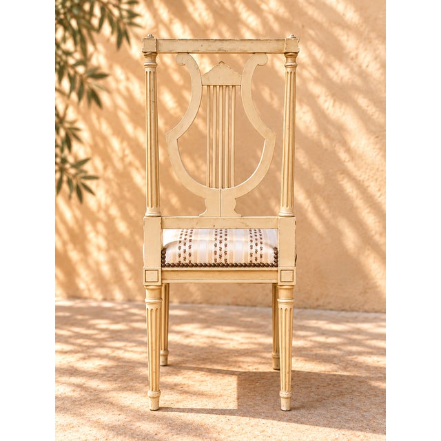 Louis XVI Style Chairs with Lyre Motif, 1900, Set of 4 For Sale - Image 3 of 7