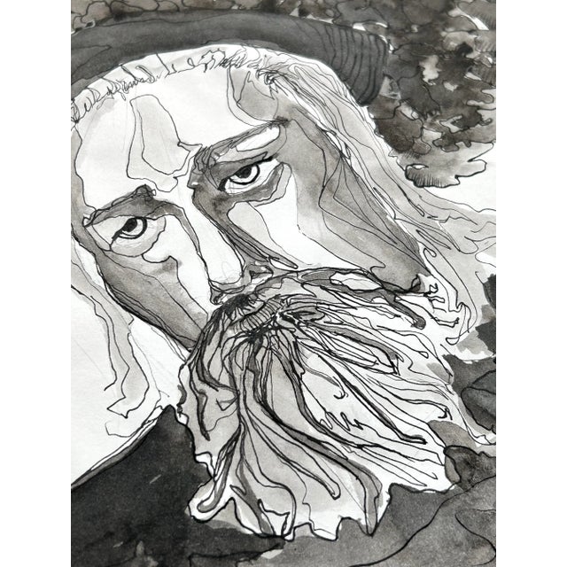 Original 1971 Ink Portrait Paintings – Historical Figure Portrait Studies (Set of 6) For Sale - Image 10 of 12