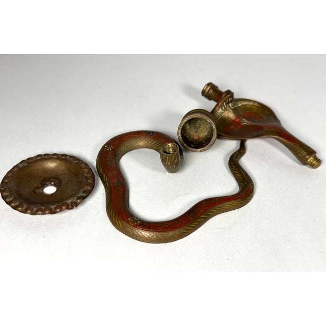Mid Century Anglo-Indian Brass Cobra Candlestick Collection For Sale - Image 14 of 18