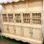 Wood Monumental Scalloped Edge Habersham Style Vintage Pale Yellow French Provincial China Display Hutch Cabinet For Sale - Image 7 of 12