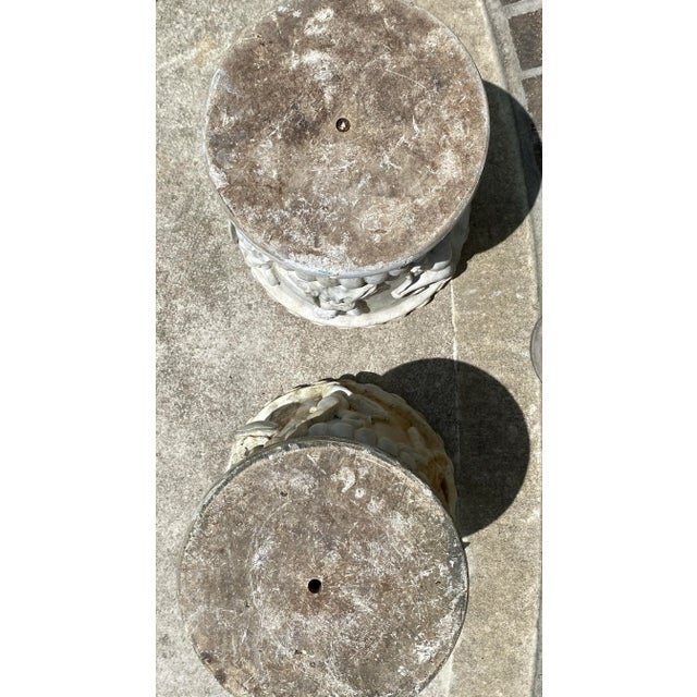 Vintage Greek Style Neoclassical Cast Stone Urns - Set of 2 For Sale - Image 11 of 12