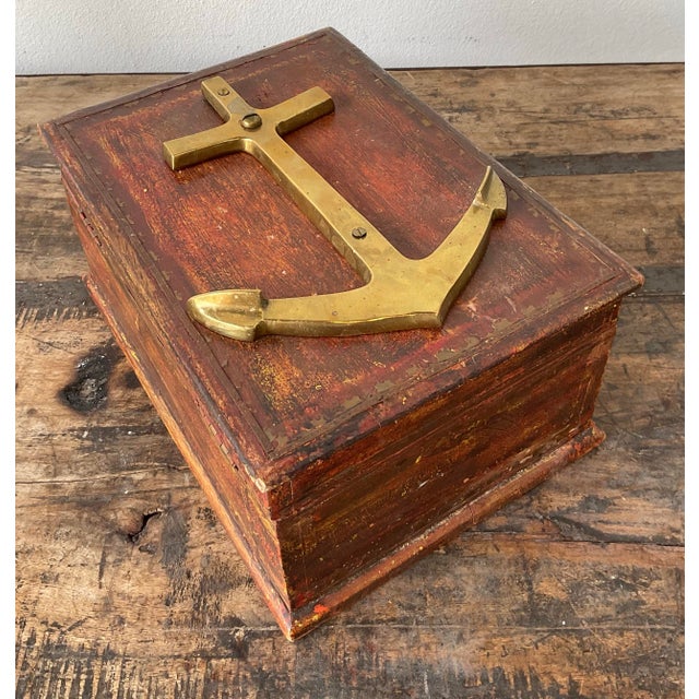 Sienna Vintage Patinated Brass Anchor Box For Sale - Image 8 of 12