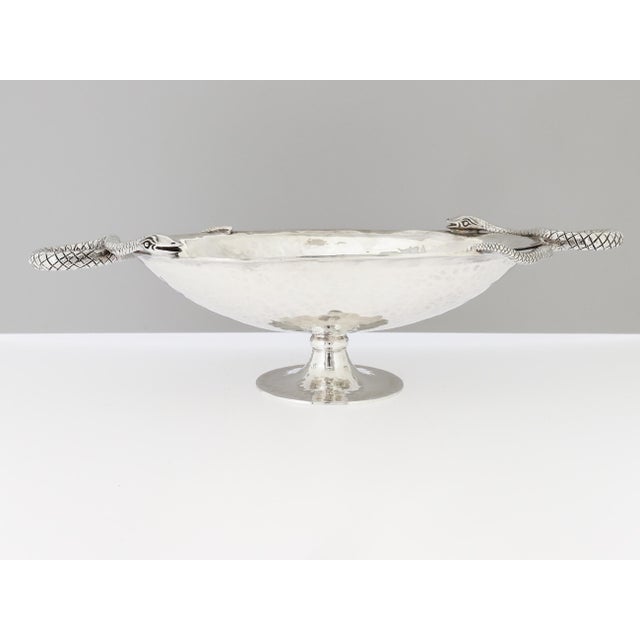Pampaloni Bicherografia Sterling Silver Vide Poche or Bowl With Snake Handles For Sale - Image 10 of 17