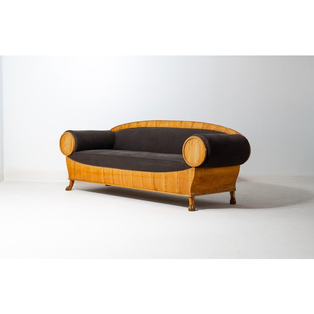 Wood Art Nouveau Geometric Sofa, Sweden, 1920s For Sale - Image 7 of 15