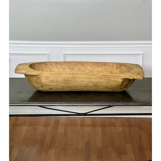 Rustic European 19th Century Primitive Swedish Hand-Carved Trough Style Wooden Dough Bowl For Sale - Image 3 of 12