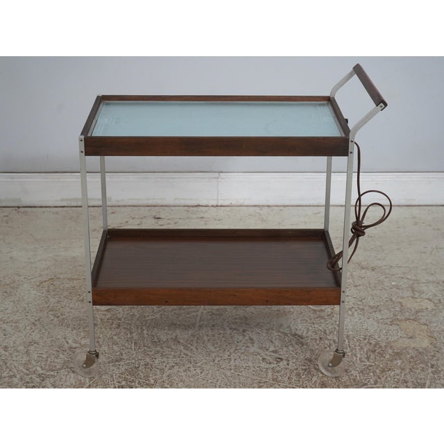 Age: C.1960s Details: Vintage Mid Century Modern Cart High Quality Construction Mid Century Modern Electric Glass Warming...