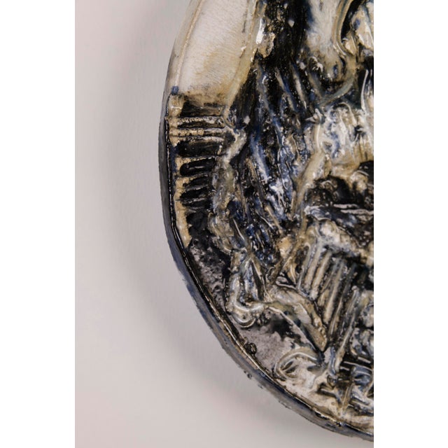 Black Large Ceramic Wall Plaque by Jeppe Hagedorn-Olsen, Denmark, 1960s For Sale - Image 8 of 15