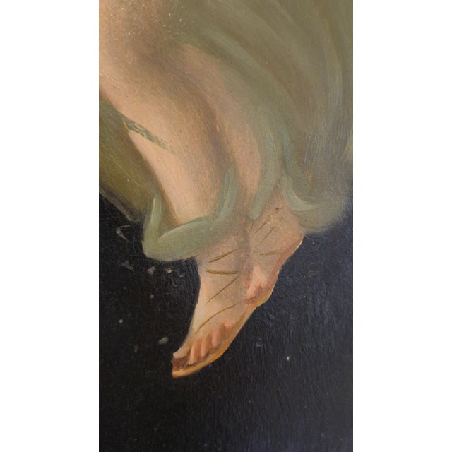Nude Dancing Nymphes in Sheer Robes, 1800s, Oil Painting, Framed For Sale - Image 9 of 18