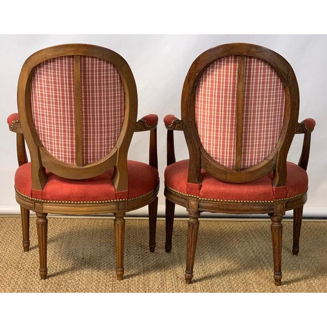 French Louis XVI Beechwood Fauteuils - a Pair For Sale - Image 4 of 12