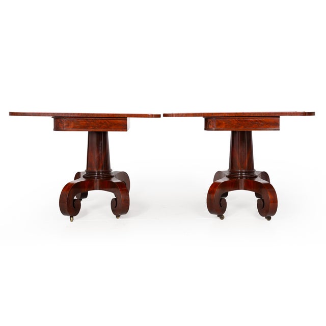 19th Century Fine Pair of American Classical Mahogany Card Tables, Massachusetts Ca. 1820 For Sale - Image 5 of 13