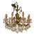 Heavy Italian Chandelier With Sparkling Crystal Prisms and Original Extras. For Sale