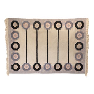 Mid-Century Modern Swedish Kilim Rug in Wool, 1960s For Sale