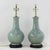 Pair of Vintage Celadon Green Porcelain Table Lamps Incised Floral Motif With Rosewood Bases For Sale - Image 16 of 16