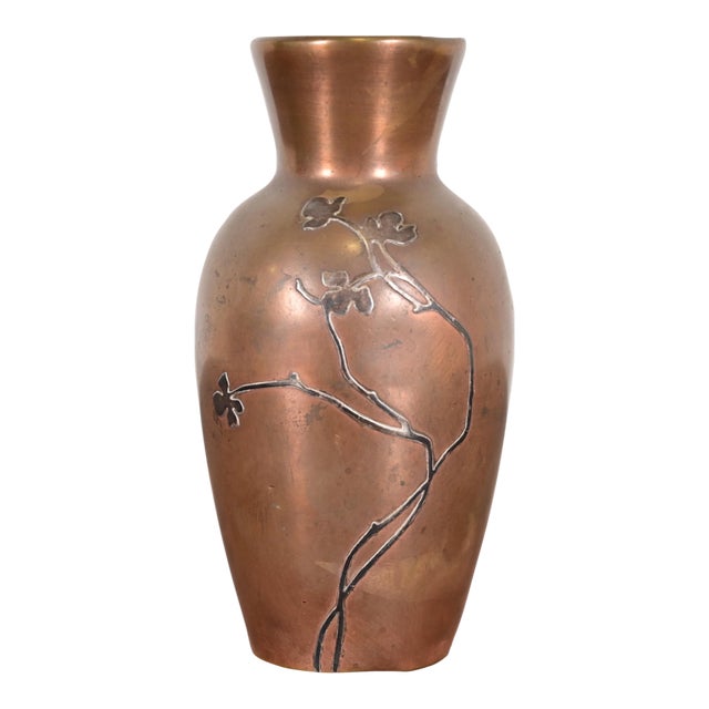 Heintz Arts & Crafts Sterling Silver on Bronze Vase For Sale