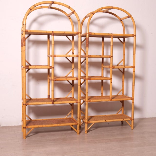 Vintage Bamboo Bookcases, Italy, 1970s, Set of 2 For Sale - Image 16 of 18