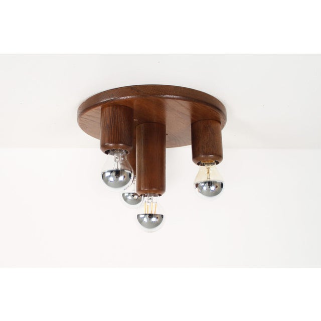 Brown Vintage Japandi Style Ceiling Light, 1970s For Sale - Image 8 of 8