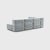 Contemporary Curt Modular Set - Flexible Small Corner Sofa - Barcelona - River - V3347/33 (Light Blue) by Ambivalenz, Set of 9 For Sale - Image 3 of 5