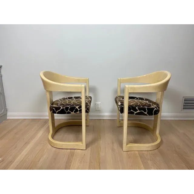 Vintage Karl Springer Onassis Goatskin Chairs - Set of 4 For Sale In Los Angeles - Image 6 of 11