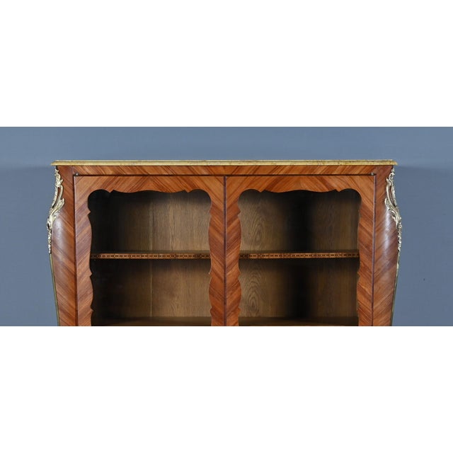 Wood Small Marquetry Display Bookcase, 1890s For Sale - Image 7 of 18