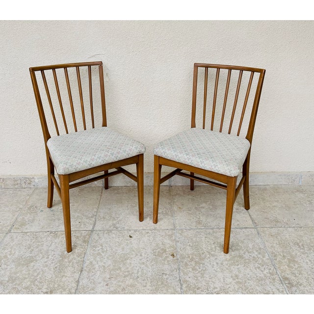 Vintage Scandinavian Chairs in Wood and Fabric, 1960s, Set of 2 For Sale - Image 11 of 11