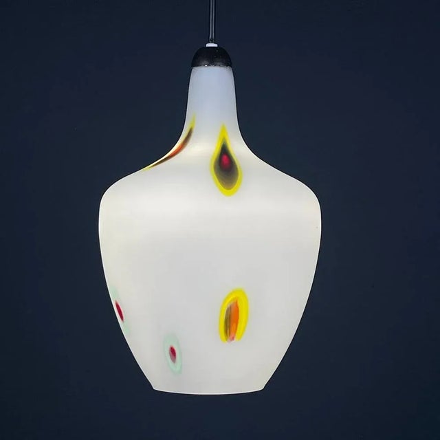 Mid-Century Multicolor Opaline Murano Glass Pendant Lamp from Stilnovo, Italy, 1950s For Sale - Image 11 of 13
