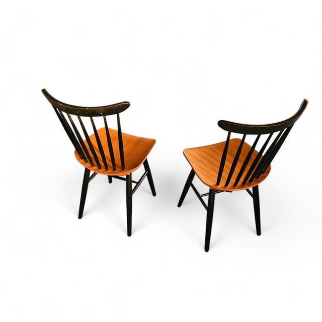 Spindle Back Dining Chairs with Curved Seats in Teak from Pastoe, Holland, 1960s, Set of 2 For Sale - Image 10 of 17