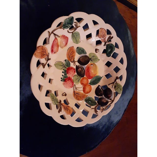1970s Hand Painted Reticular Bowl Made in Italy For Sale In Dallas - Image 6 of 6