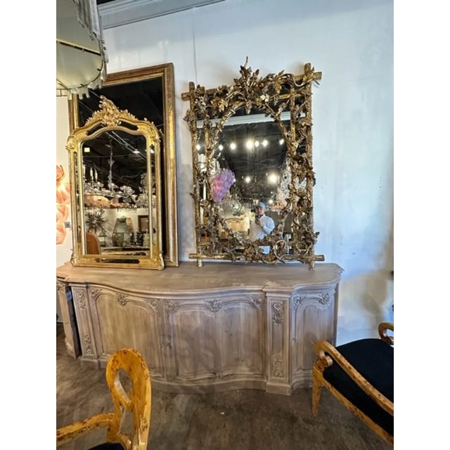 French Louis XVI Giltwood Tree Mirror For Sale - Image 9 of 9