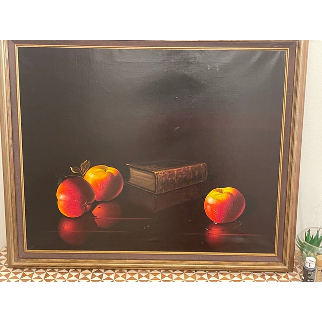 Dark Academia Vintage Italian Chromolithograph Still Life Painting For Sale In Miami - Image 6 of 6