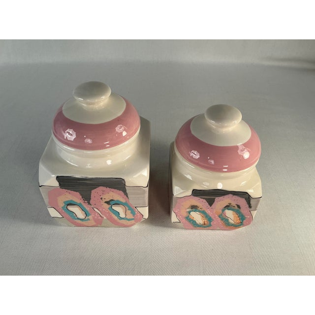 1980s Rare 1980s Gibson Ceramic Canisters - Set of 2 For Sale - Image 5 of 12
