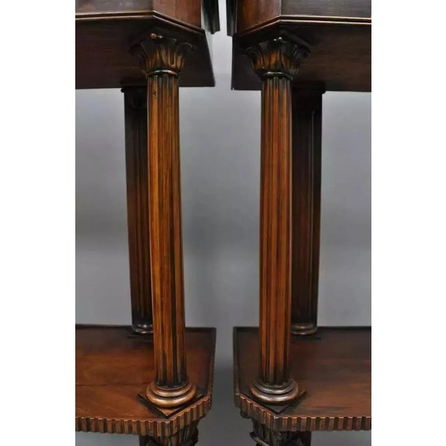 Early 20th Century Regency Horner Style Carved Mahogany Griffin Bookcase Curio Stands - a Pair For Sale In Philadelphia - Image 6 of 10
